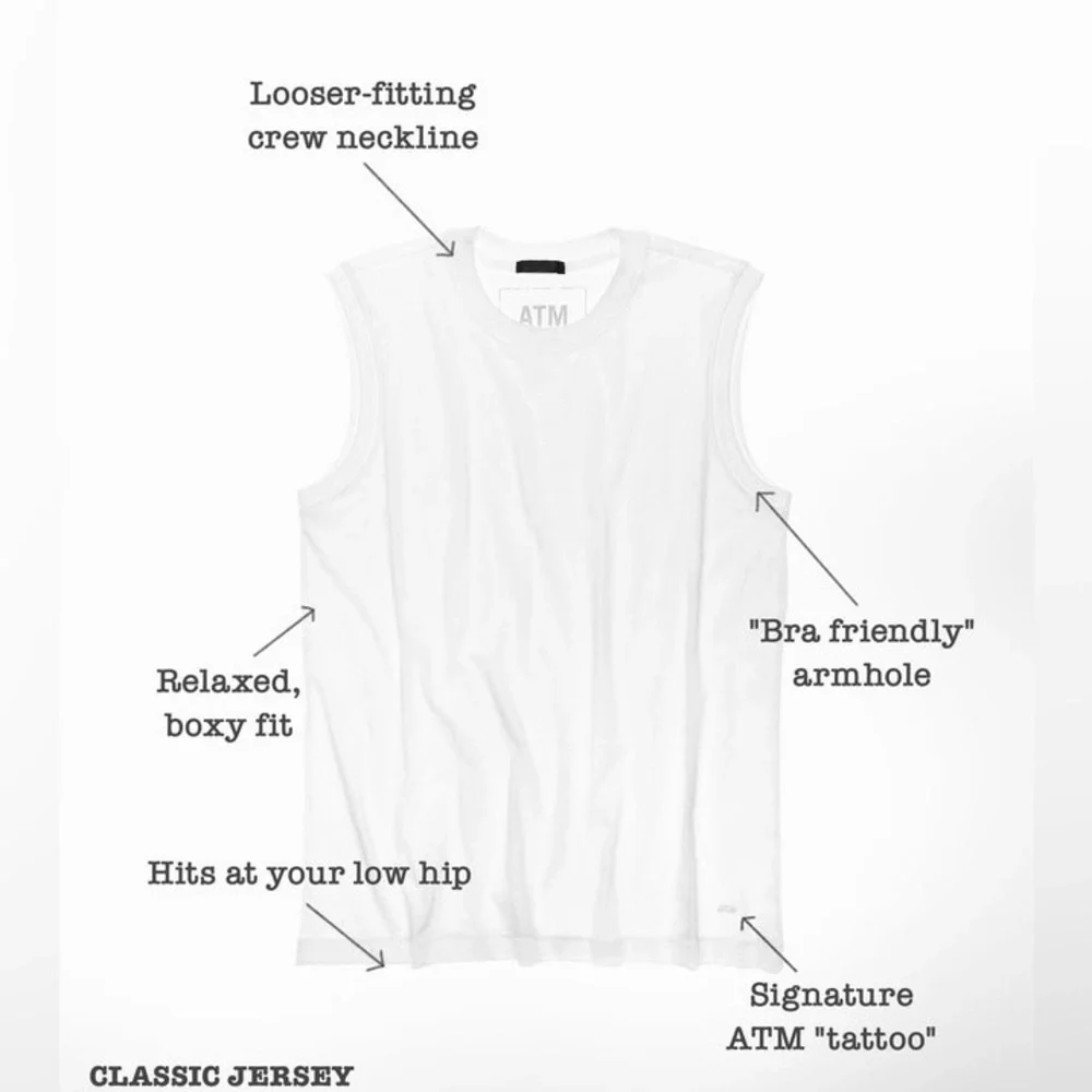 ATM Classic Jersey Sleeveless Boy Tee in Blue - Picture 10 of 11